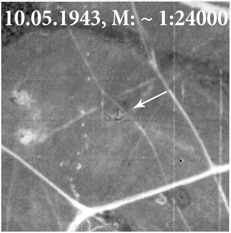 German Luftwaffe Junkers 88 (JU-88) wreckage place, 10.05.1943, scale ~1:24000