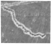 Battle trences for soldiers, on the German Luftwaffe Aerial Reconnaissance photogtaph, scale ~ 1:8000